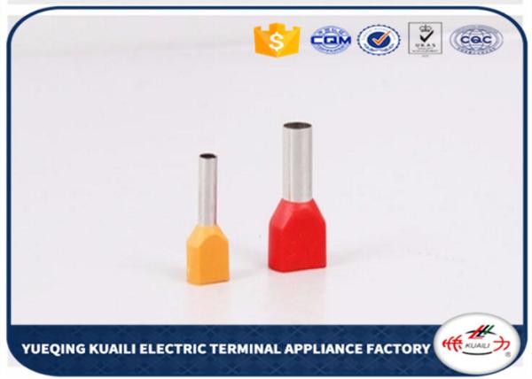 TE Series Wire Connectors Terminals , Nylon Insulated Twin Cord End Terminals