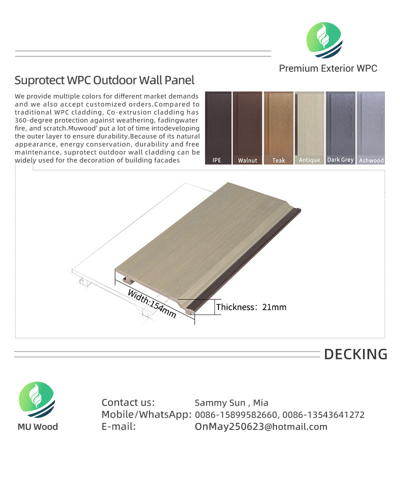 Embossing 3D WPC Wall Panel Rotproof 3D Wall Cladding Panels