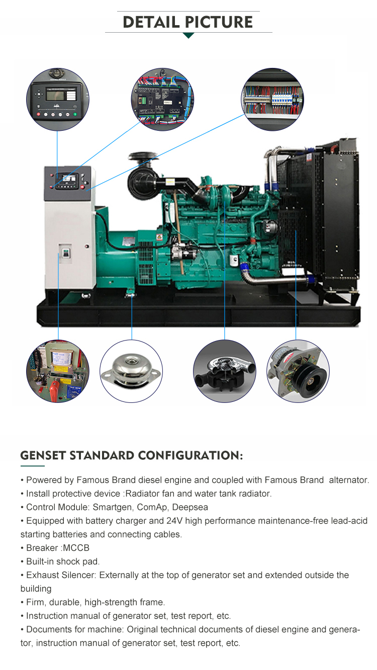 Container and Silent Type all kinds of Brand Engine 200kw 300kw 400kw 500kw 1000kw Diesel Generator Set Price Global Warranty