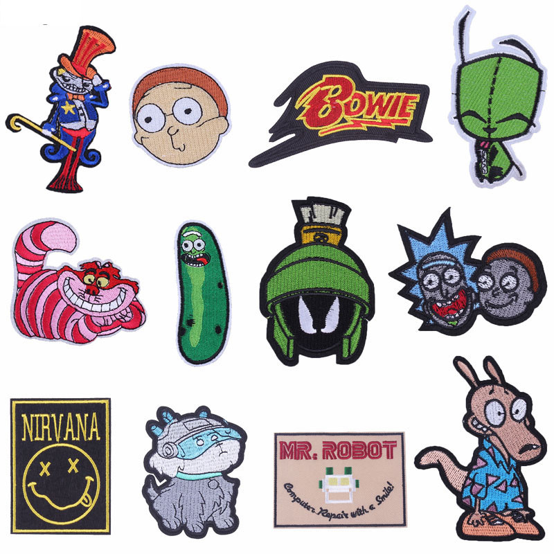 Self Adhesive Iron On Embroidered Patches Customized Shape Polyester Cotton Material