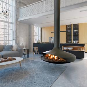 Wholesale Indoor Custom Wood Burning Fire Pits Carbon Iron Suspended From Ceiling from china suppliers