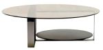 Multifunctional Hotel Bedroom Furniture Set Custom Oval Glass Top Coffee Tables