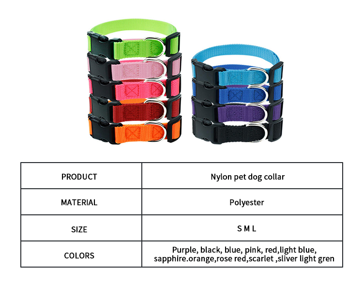 Pet Blank Plain Personalized Nylon Dog Collar Sustainable Dog Leash And Collar