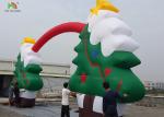 Green Color CE Nylon Merry Christmas Tree Inflatable Archway For Santa Claus