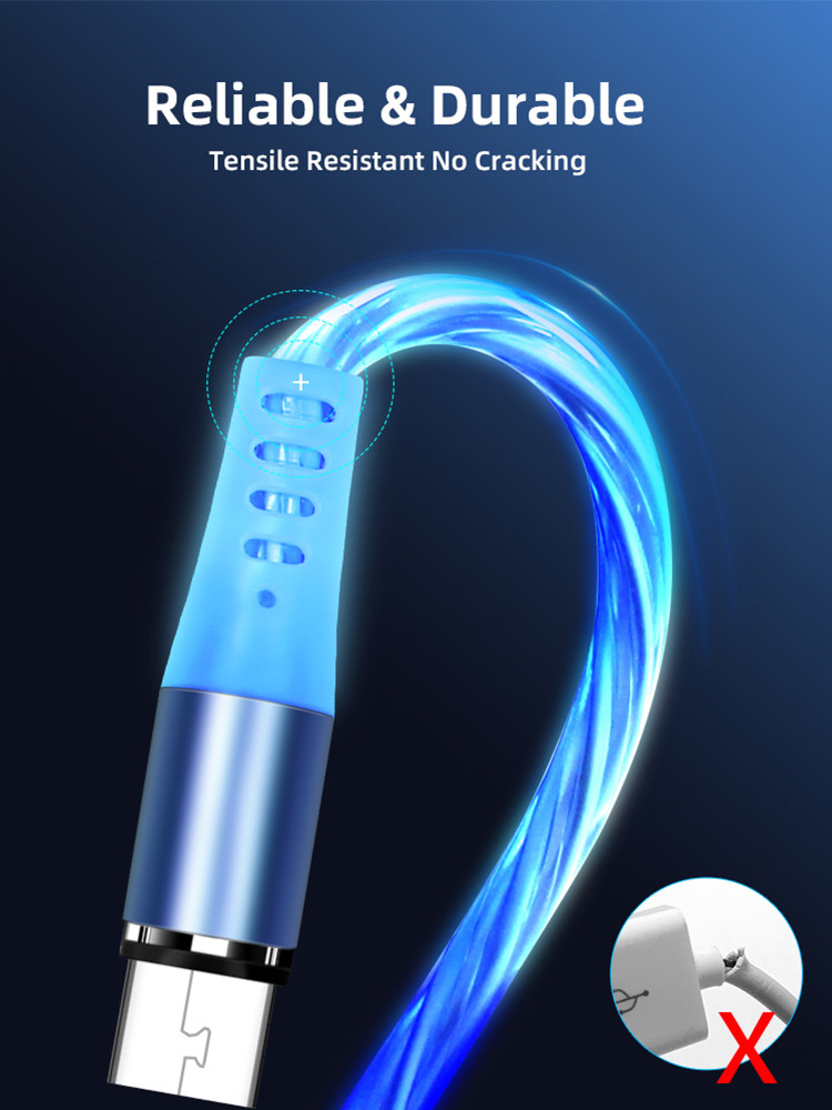 Focuses RoHs LED Magnetic 3 In 1 USB Charging Cable 360 Rotation