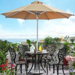 220 Yarn Dyed Fabric Outdoor Anti UV Centre Pole Umbrella Parasol