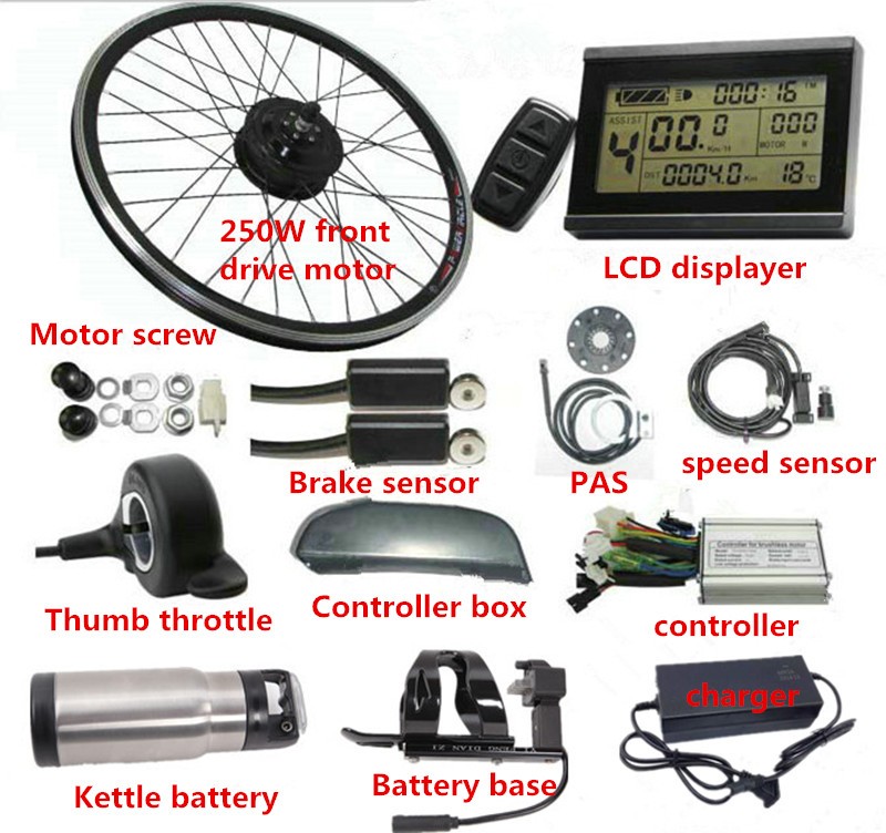 36V 5.2Ah - 6.8Ah Electric Bicycle Parts 25KM/H - 45KM/H Pedal Assist Electric Bike Kit