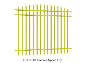Wholesale Convex Spear Top Crimped Steel Garrison Fencing 40mm x 40mm x 3 rails Tubular Steel Fence powder coated 80 microns from china suppliers