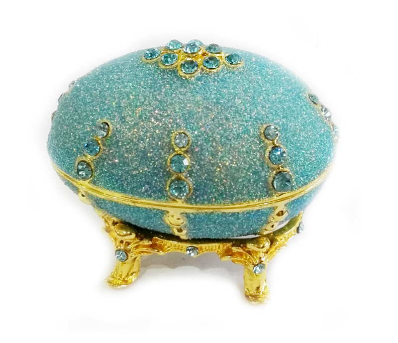 Russian Easter Egg Jewelry Box Crystal Trinket Holder Ring Organizer Home Decor Faberge Egg for Jewelry Boxes Gift
