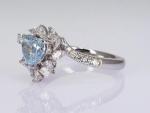 Lab Diamond Jewelry engagement ring wedding ring blue heart diamond loose