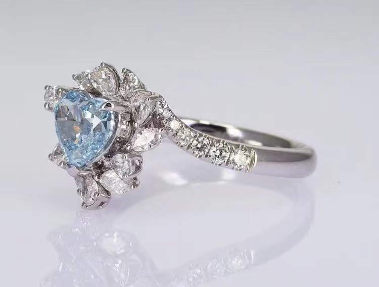 Lab Diamond Jewelry engagement ring wedding ring blue heart diamond loose synthetic diamonds