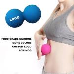 Custom yoga shoulder neck physical Massage therapy ball peanut roller silicone