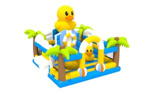 Wholesale 0.55mm PVC Inflatable Cartoon Amusement Park Blow Up Duck All In One Castle For Rental from china suppliers