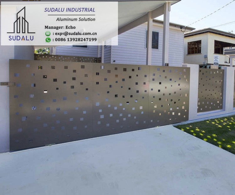 SUDALU RAL Powder Coating OME Aluminum Laser Cut Decoration Panel Fence/ Gate Metal Perforated Panel