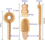 4pcs Set Kitchen Scrub Brush Natural Cleaning 7.09*3.15cm