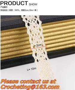 Wholesale 10m Vintage Style Cotton Crochet Lace Edge Trim Ribbon Sewing Ivory, White from china suppliers