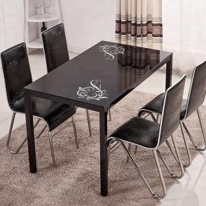 Wholesale Powder Coating Glass Dining Table Set 4 Chairs For Family Dinner Party from china suppliers