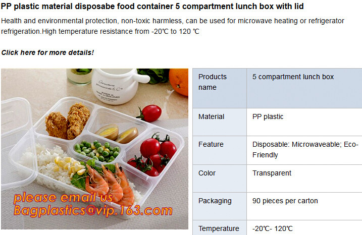 Premium Meal Prep Containers 3 Compartment BPA-FREE Food storage Microwavable Dishwasher Safe plastic Lunch bento box