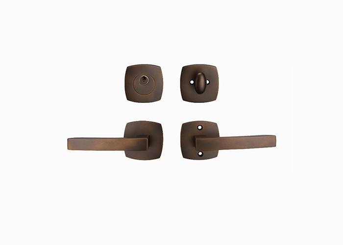 Amertop Brass Door Handle Lever with Modern Contemporary Art Design for Home Bedroom or Bathroom Privacy