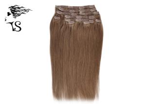 Wholesale Silky Straight Mongolian Clip In Extensions Human Hair Light Brown No Shedding from china suppliers