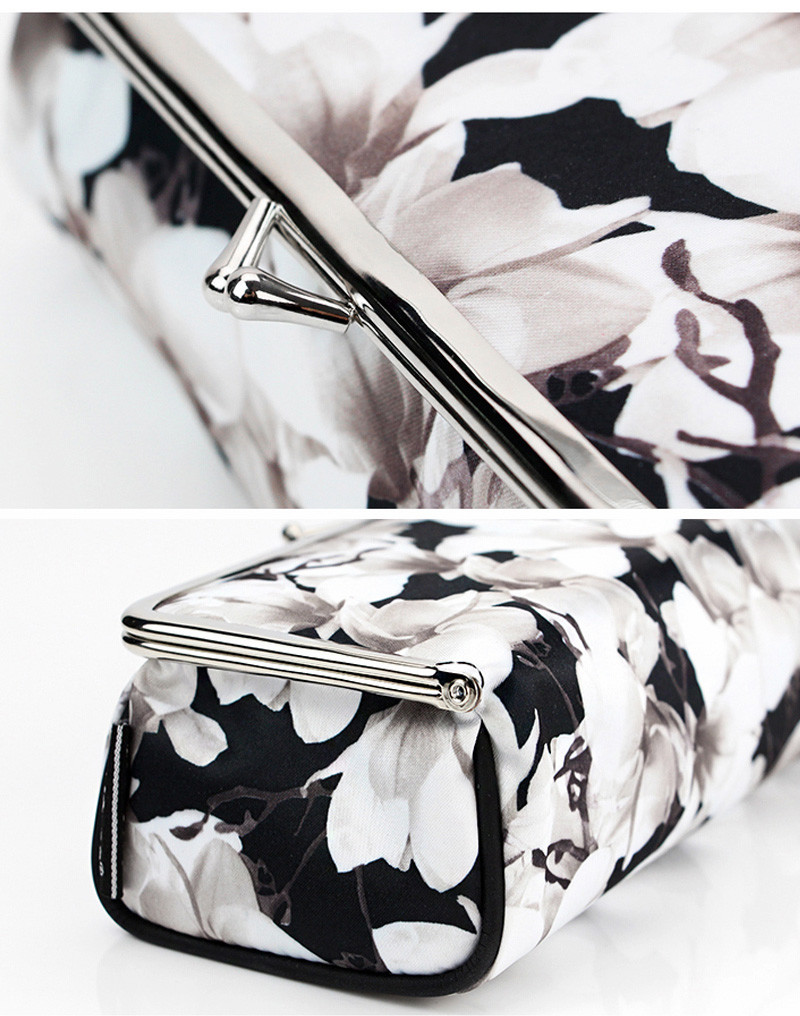 Custom Luxury Vintage Floral Printed Toiletry Cosmetic Makeup Bag