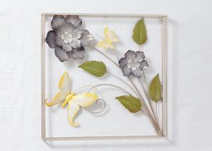 Wholesale Square Rose Gold Flower Classical Metal Wall Art Decor from china suppliers