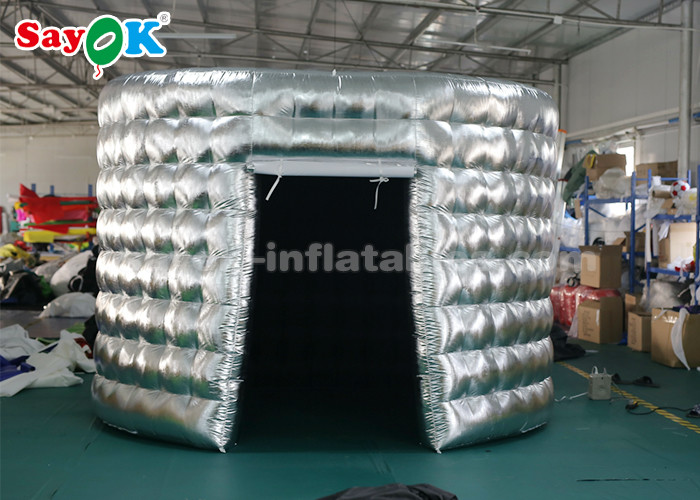Event Booth Displays External Silver / Black Oval Inflatable Picture Booth With Blower 3.3*2.5*2.4m