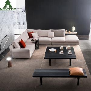 Wholesale Modern Solid Wood Frame Fabric L-Shaped Sofa Awaiting Area Negotiation Set from china suppliers