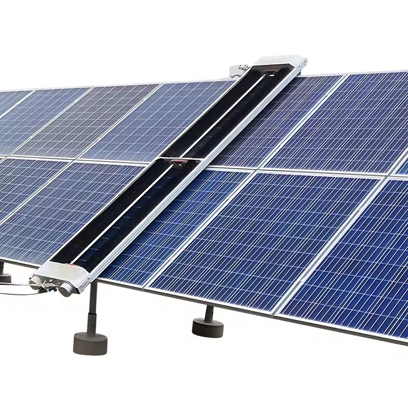 Panel Module Cleaning Washing Brush Robot Machine The Body Of The Machine Cleans Solar Panels