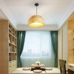 E27 Bamboo 60Hz Vintage Pendant Lamps For Restaurant