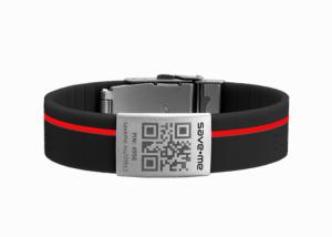 Wholesale Personalised school id silicone wristbands black sports id wristbands with red stripe from china suppliers