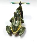 Pewter alloy gold plated Frog Jeweled Trinket Box Golden plated enamel fashion
