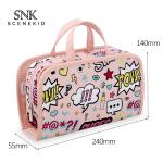 Pink Cute Full Cartoon Pattern Polyester Cosmetic Toiletry Bag