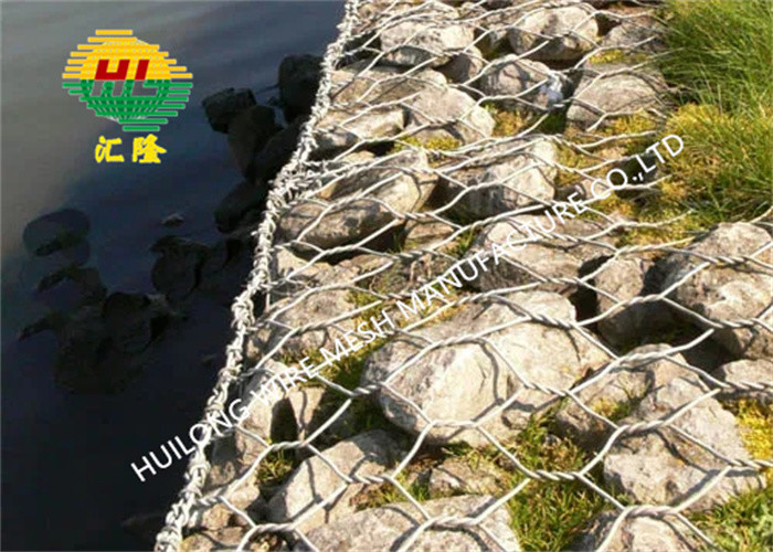 2m X 1m X 1m Gabion Box Wire Mesh 0.5m-2m Height Lacing Wire 2.2mm-3.2mm