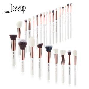 Wholesale Jessup 25pcs White/Rose gold Natural Makeup Brushes Set ShenZhen Makeup Brush Factory Vendors T215 from china suppliers