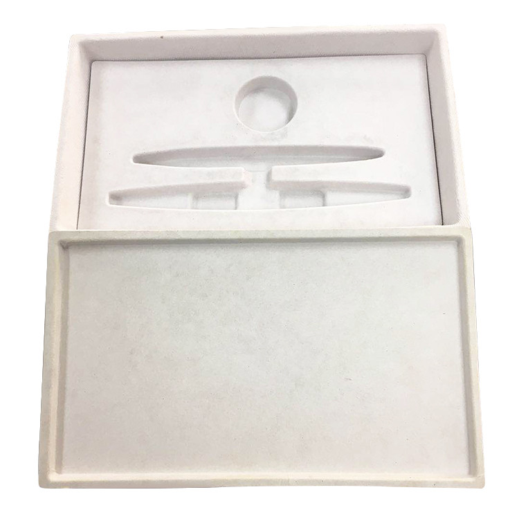 Biodegradable Bagasse Pulp Molded Gift Paper Tray Packaging Color Pulping Paper Tray With Outer Box