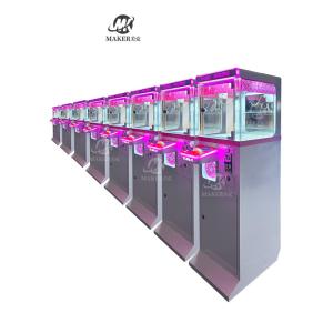 China Single Player Tempering Glass Arcade Claw Crane Machine Pink Color on sale