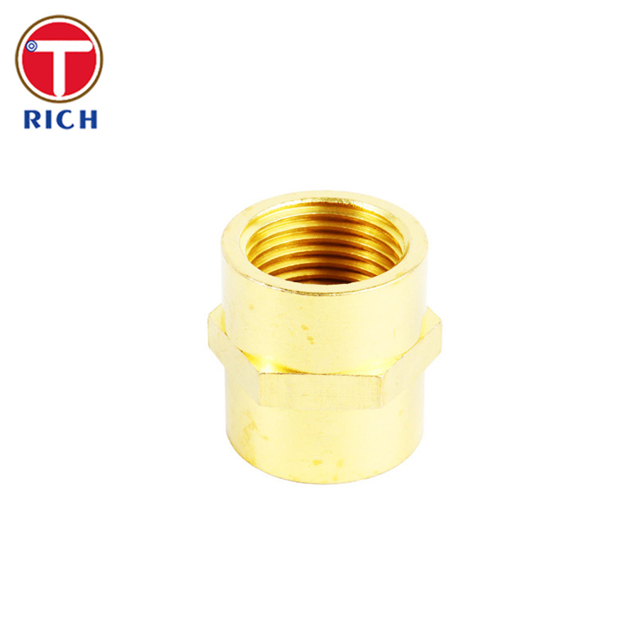 Threaded Pipe Coupling CNC Brass Parts Direct Internal Thread Straight Through Hardware