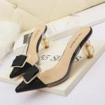 6111-5 European And American Sexy Pointed Toe Square Buckle High Heels, One Word