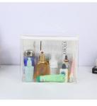 Customized Logo Design Portable Plastic Clear Transparent Makeup Cosmetic Travel