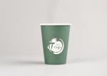 Green Disposable Coffee Paper Cups , 12 Oz Coffee Cups With Lids