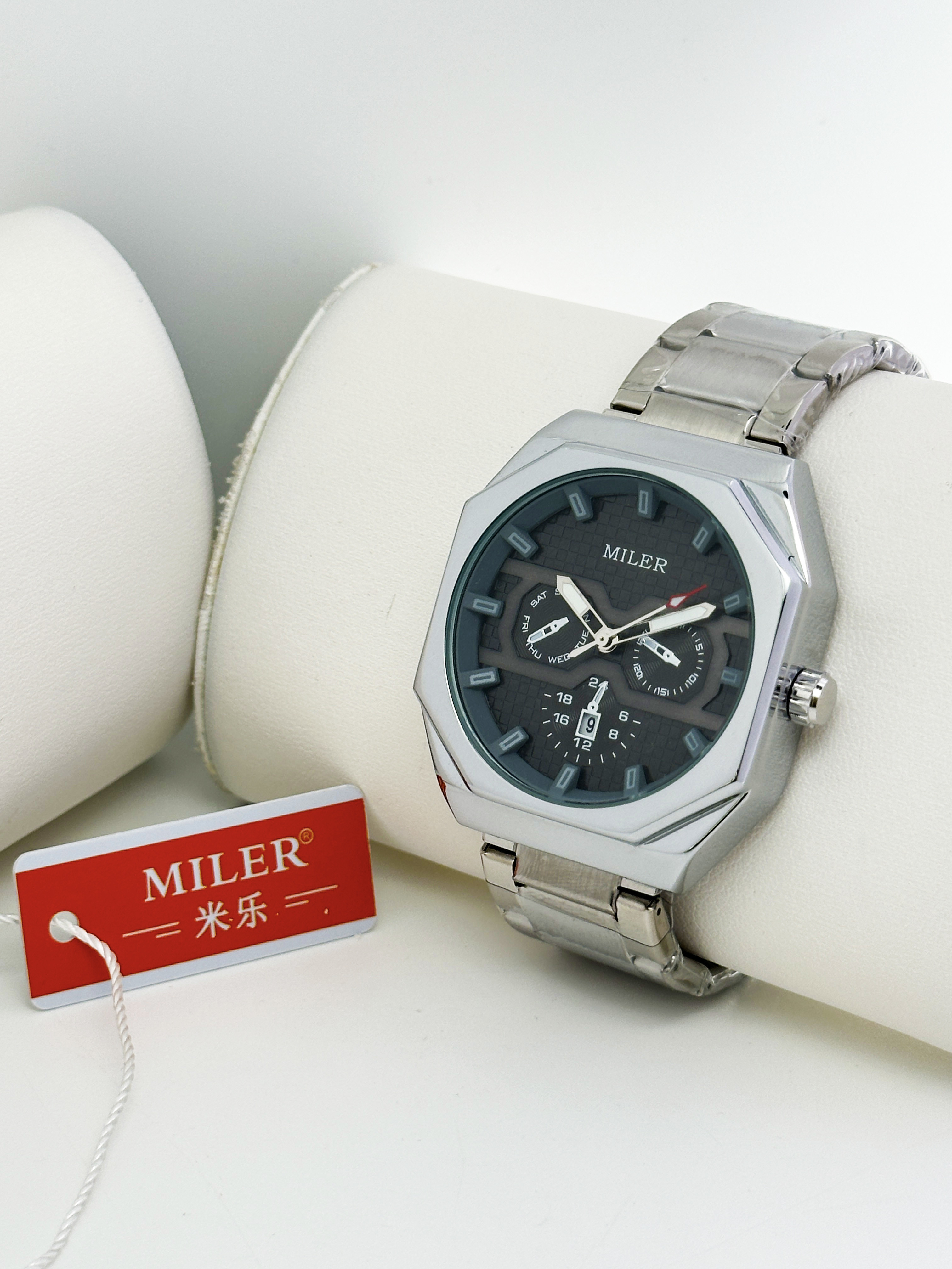 Miler Stainless Steel Band Waterproof Luxury Wrist Men Quartz Watch