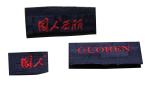 Black / Red / Grey Shrink-proof Clothing Woven Labels, Embroidered Garment Label