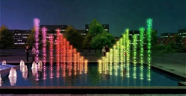 Removable Dancing Water Fountain Multicolored Portable
