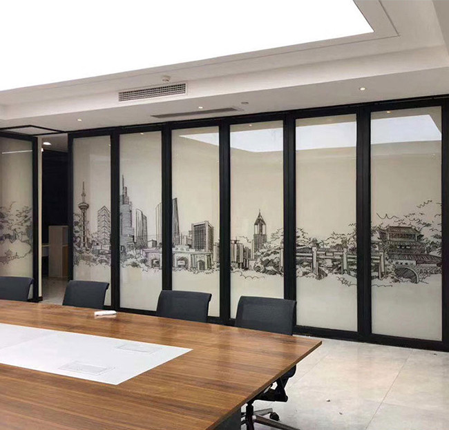 80mm Thickness Double Glass Movable Wall Partition For Office