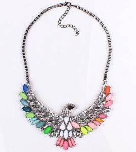 Wholesale Exaggerated wind wings jewelry diamond crystal pendant eagle head necklace jewelry from china suppliers