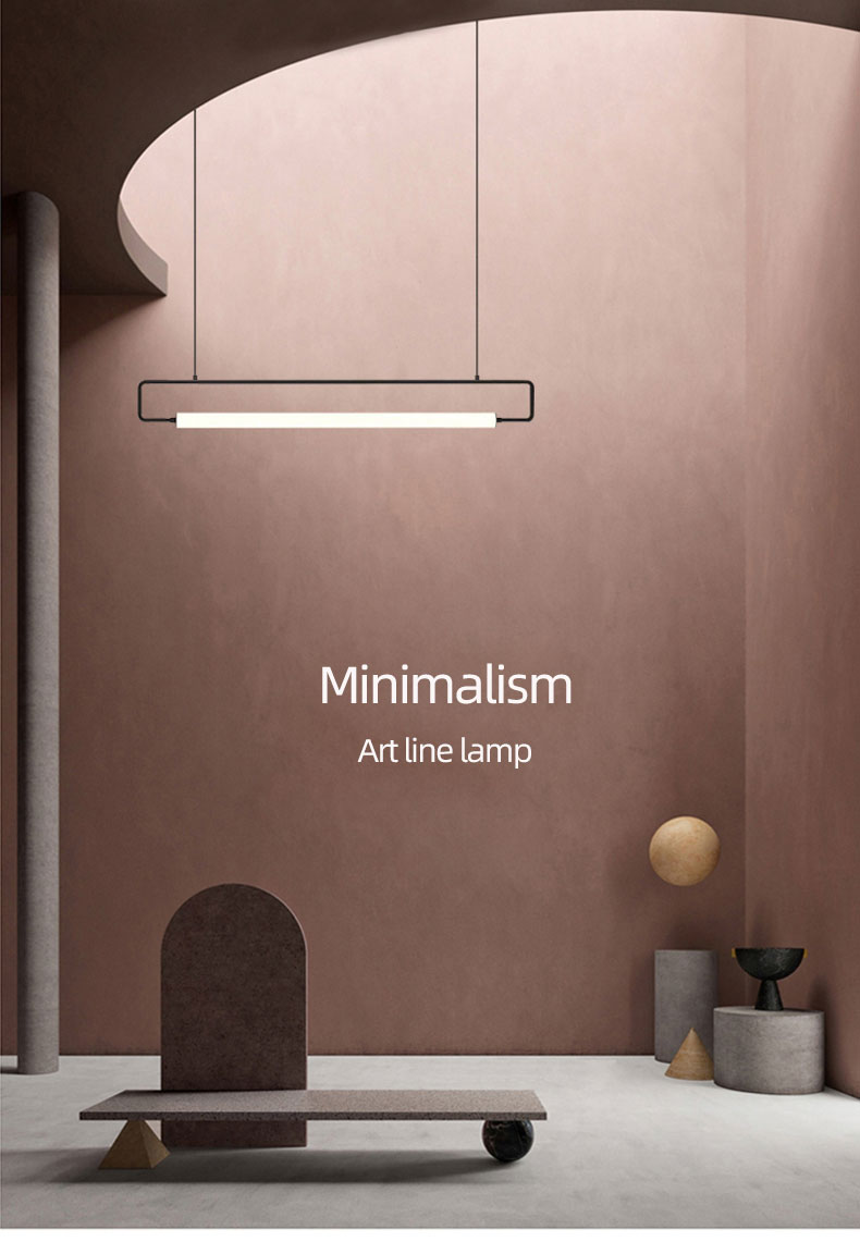 Modern Restaurant Chandelier Minimalist Bar Restaurant Indoor Rectangular Chandelier(WH-MI-406)