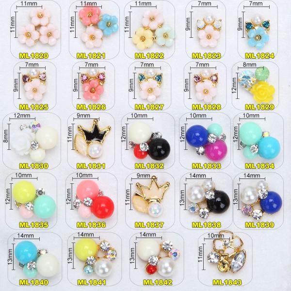 Hot NEW Wholesale Alloy Jewelry 3D Nail Art Jewelry Nail rhinestones Sticker