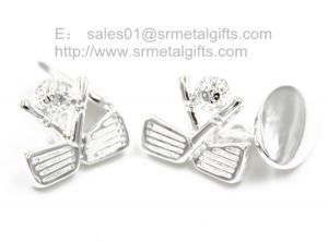 Wholesale Sterling silver golf driver cufflinks, custom 925 sterling silver cuff links for men, from china suppliers
