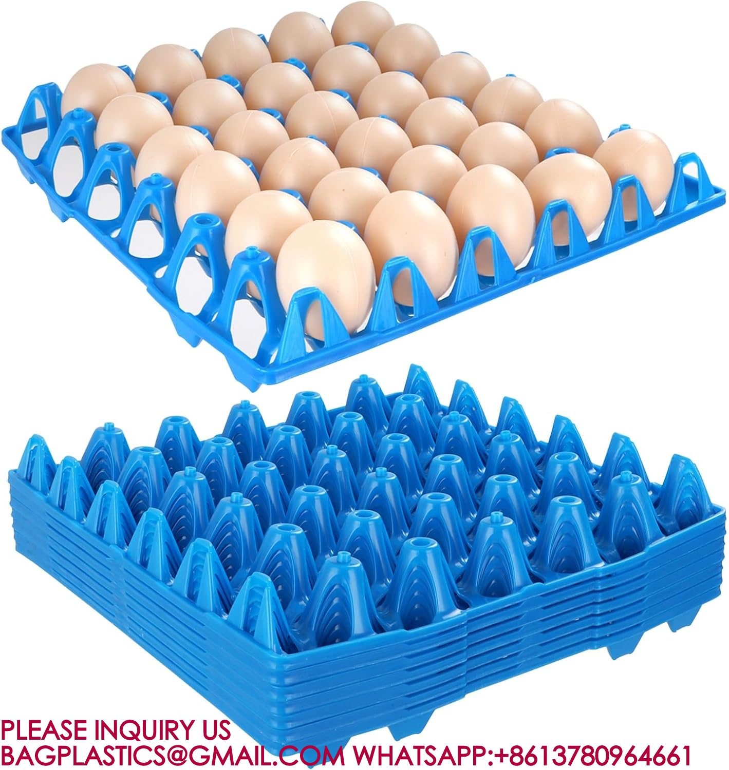 Plastic Egg Tray Egg Crates 30-Egg Flats, Stackable Egg Cartons Hold Multiple Eggs
